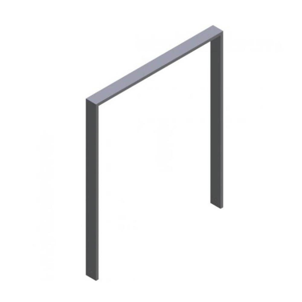 Anlehnbügel aus Stahlrohr 80 x 20 mm, feuerverzinkt und besch, DB 703, zum einbetonieren,Gesamtbreite 1000 mm – verzinkt und beschichtet DB 703