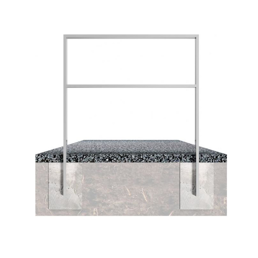 Anlehnbügel aus Stahlrohr 80 x 20 mm, mit Querholm, zum einbetonieren – Anlehnbügel mit Querholm