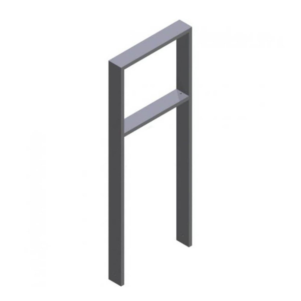 Anlehnbügel aus Stahlrohr 80 x 20 mm, mit Querholm, feuerverzinkt und besch, DB 703, zum einbetonieren, Gesamtbreite 450 mm – verzinkt und beschichtet DB 703