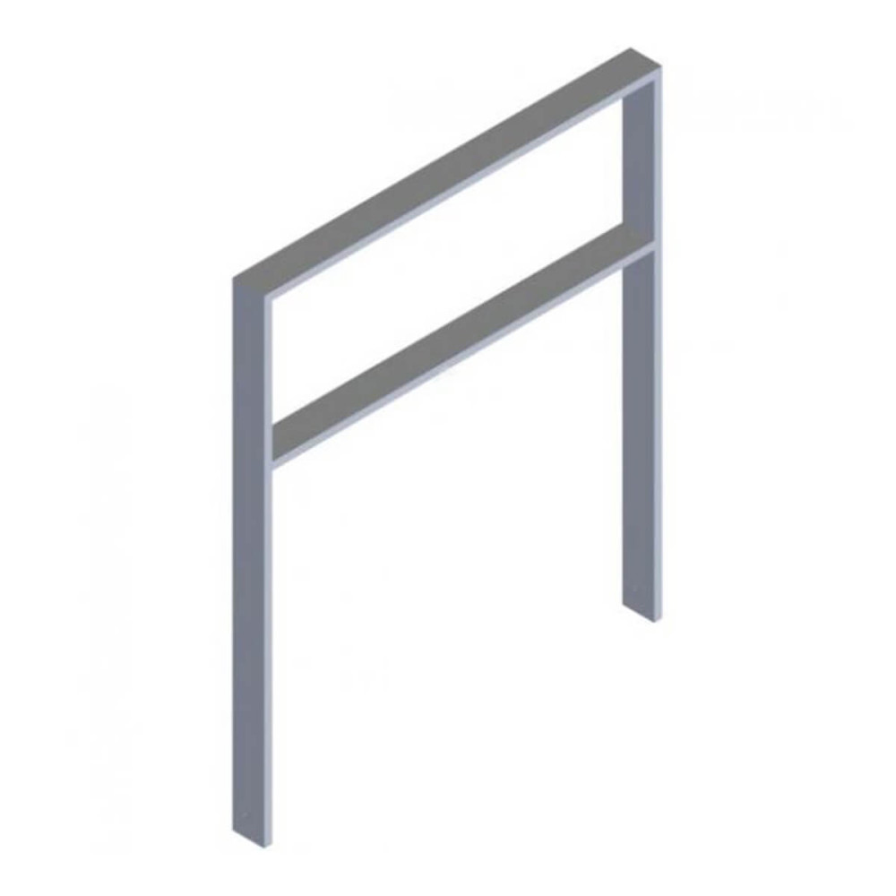 Anlehnbügel aus Stahlrohr 80 x 20 mm, mit Querholm, feuerverzinkt, zum einbetonieren, Gesamtbreite 1000 mm – feuerverzinkt