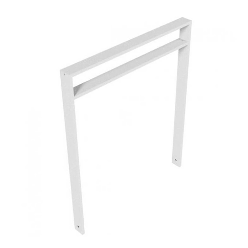 Anlehnbügel aus Stahlrohr 80 x 20 mm, mit Querholm-kleiner Abstand, feuerverzinkt, zum einbetonieren, Gesamtbreite 1000 mm – feuerverzinkt