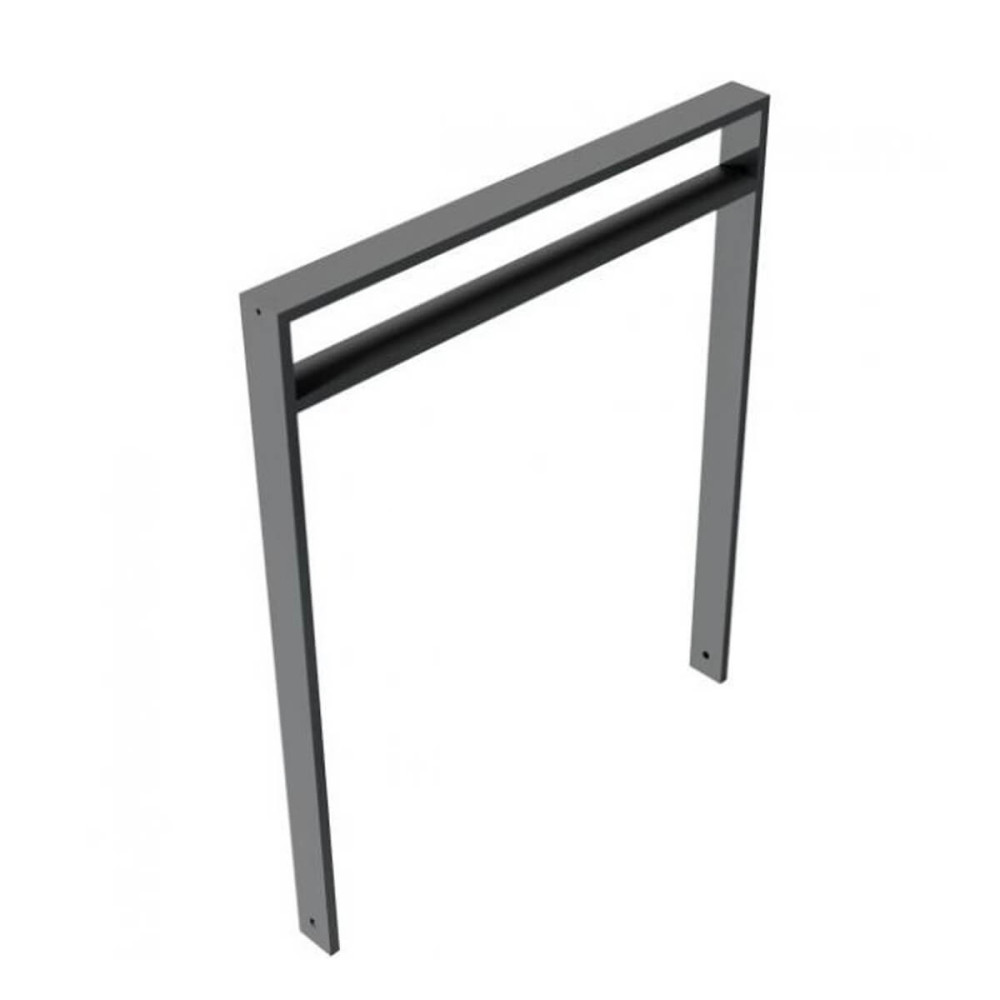 Anlehnbügel aus Stahlrohr 80 x 20 mm, mit Querholm-kleiner Abstand, feuerverzinkt und besch, DB 703, zum einbetonieren, Gesamtbreite 1000 mm – verzinkt und beschichtet DB 703