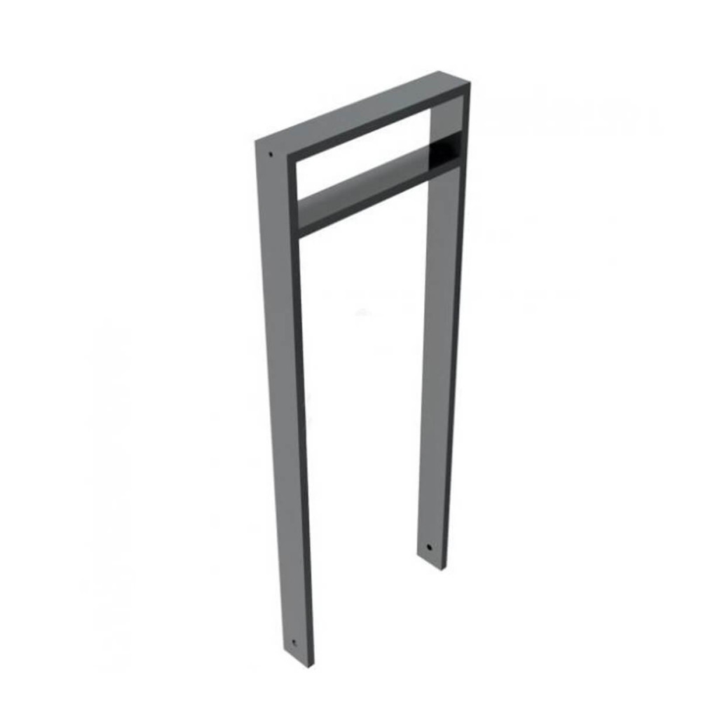 Anlehnbügel aus Stahlrohr 80 x 20 mm, mit Querholm-kleiner Abstand, feuerverzinkt und besch, DB 703, zum einbetonieren, Gesamtbreite 450 mm – verzinkt und beschichtet DB 703