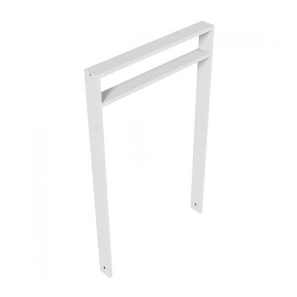Anlehnbügel aus Stahlrohr 80 x 20 mm, mit Querholm-kleiner Abstand, feuerverzinkt, zum einbetonieren, Gesamtbreite 750 mm – feuerverzinkt