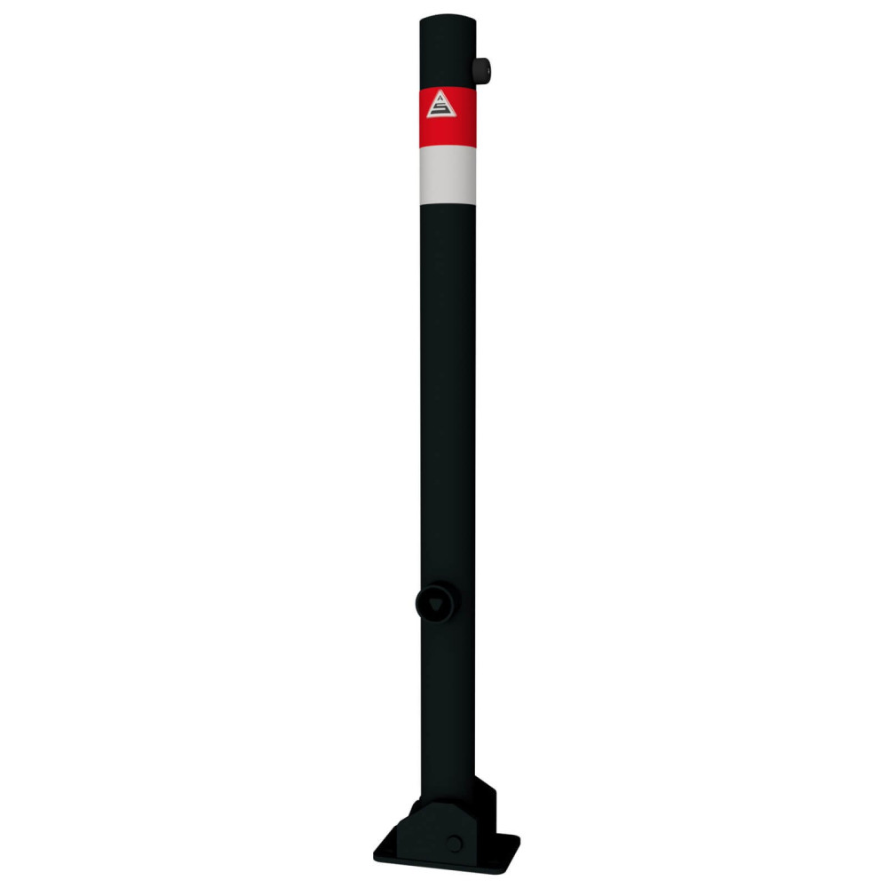 Absperrpfosten Black - Line Ø 60 mm, umlegbar, für Dübelbefestigung mit Dreikantverschluss nach DIN 3223