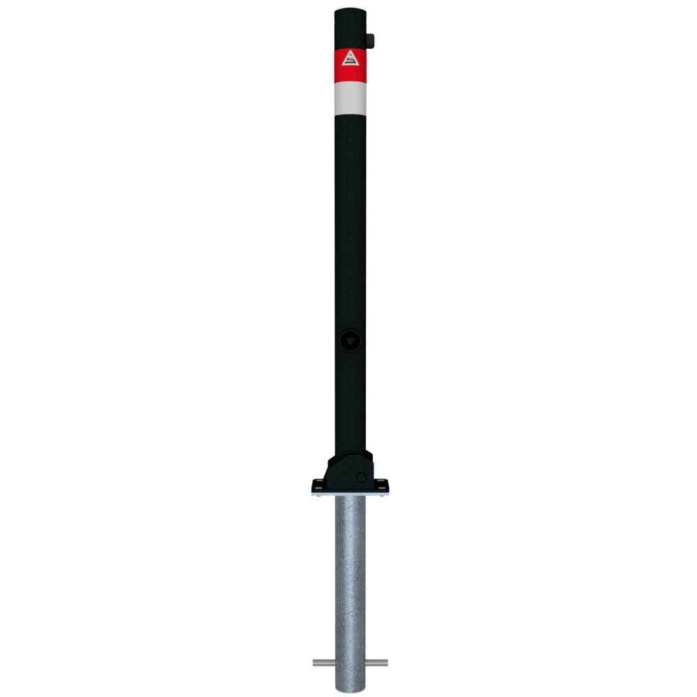 Absperrpfosten Black - Line Ø 60 mm, umlegbar, zum einbetonieren mit Dreikantverschluss nach DIN 3223