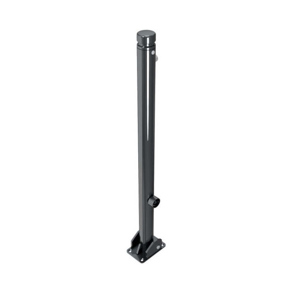 Absperr-Stilpfosten Ø 60 mm Serie 464 umlegbar mit Dreikantverschluss für Dübelbefestigung