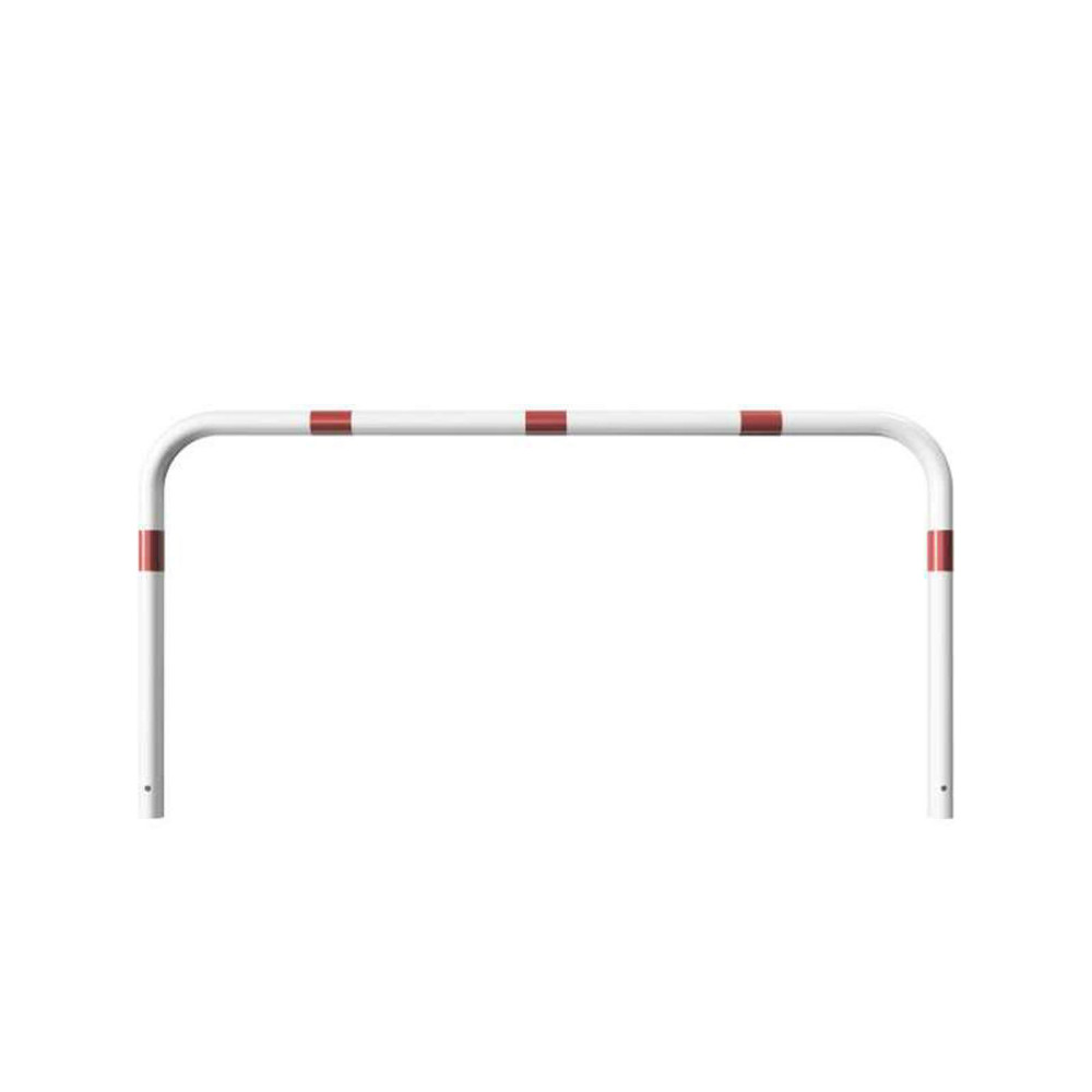 Rohrbügel aus Stahlrohr Ø 60 x 2,5 mm-weiß besch. / rote Streifen-1000 mm-2000 mm