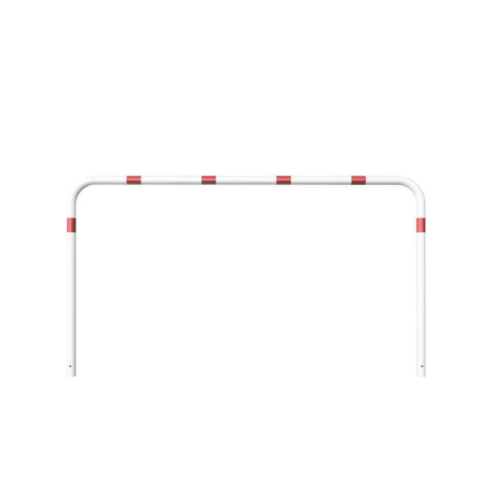 Rohrbügel aus Stahlrohr Ø 60 x 2,5 mm-weiß besch. / rote Streifen-1400 mm-2500 mm