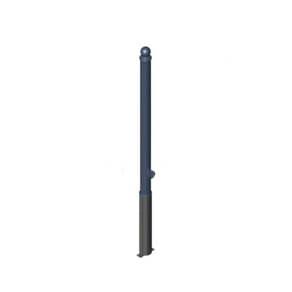 Absperr-Stilpfosten Ø 60 mm Serie 465 herausnehmbar mit Dreikantverschluss Anthrazit RAL 7016