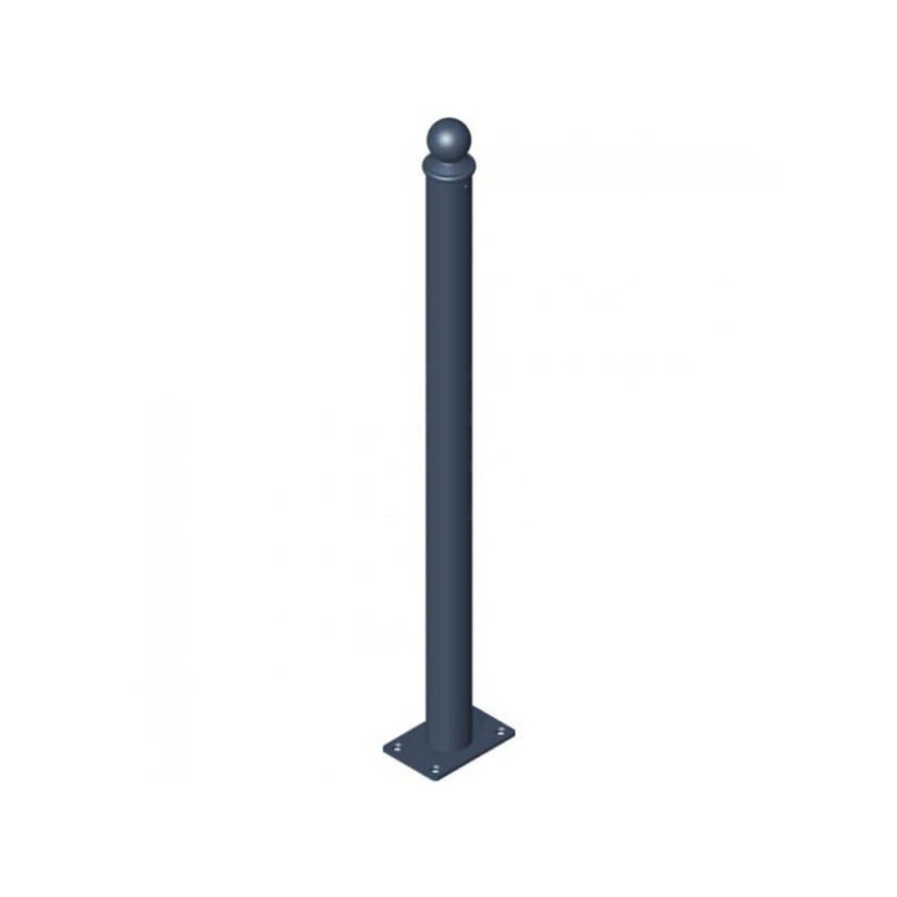 Absperr-Stilpfosten Ø 60 mm Serie 465 ortsfest für Dübelbefestigung Anthrazit RAL 7016