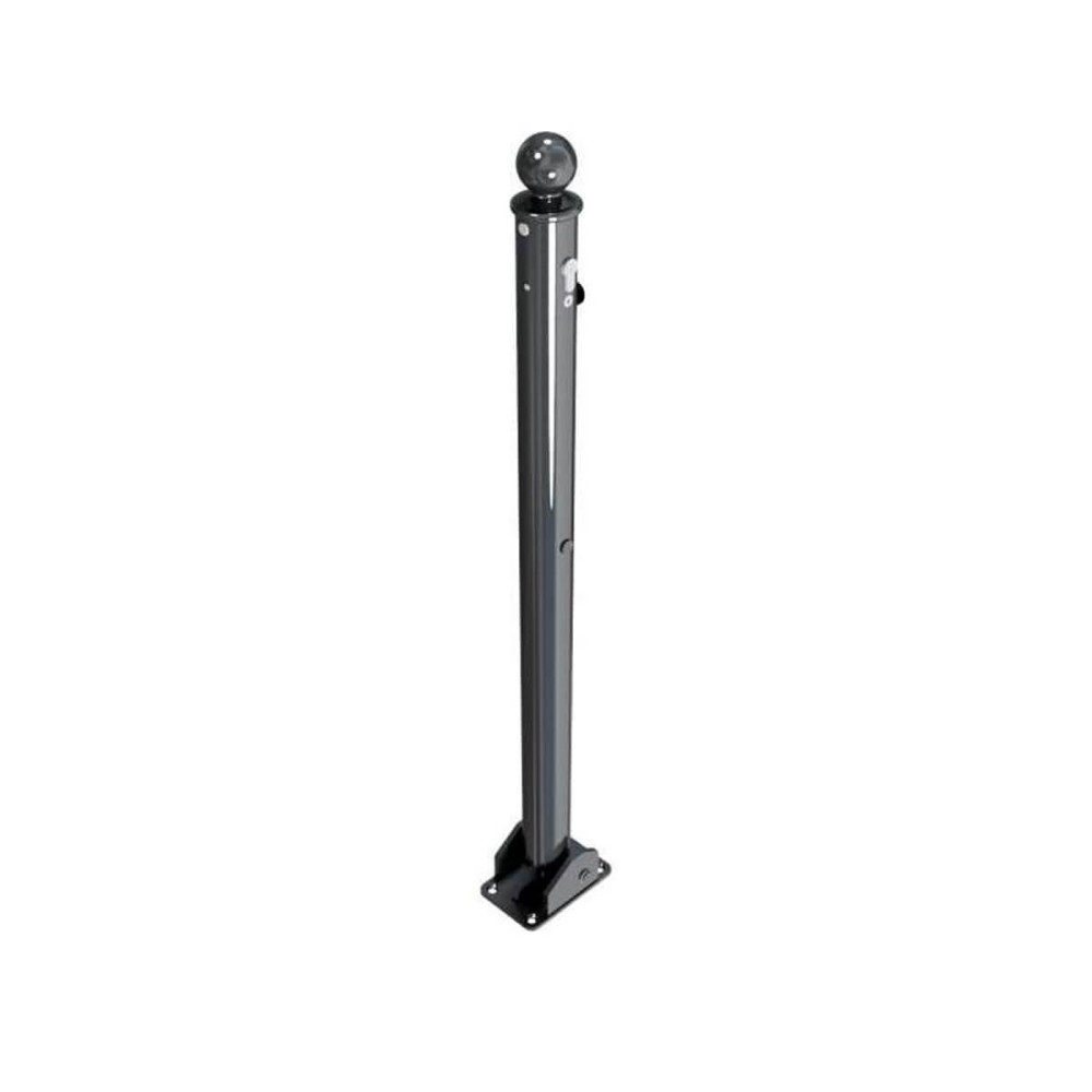 Absperr-Stilpfosten Ø 60 mm Serie 465 umlegbar mit Profilzylinderschloss für Dübelbefestigung Anthrazit RAL 7016