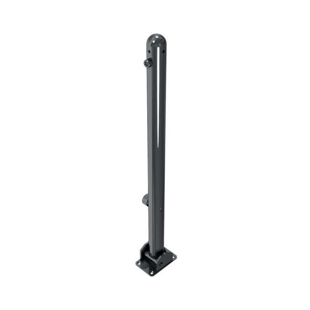Absperr-Stilpfosten Ø 60 mm Serie 468 umlegbar mit Dreikantverschluss für Dübelbefestigung Anthrazit RAL 7016