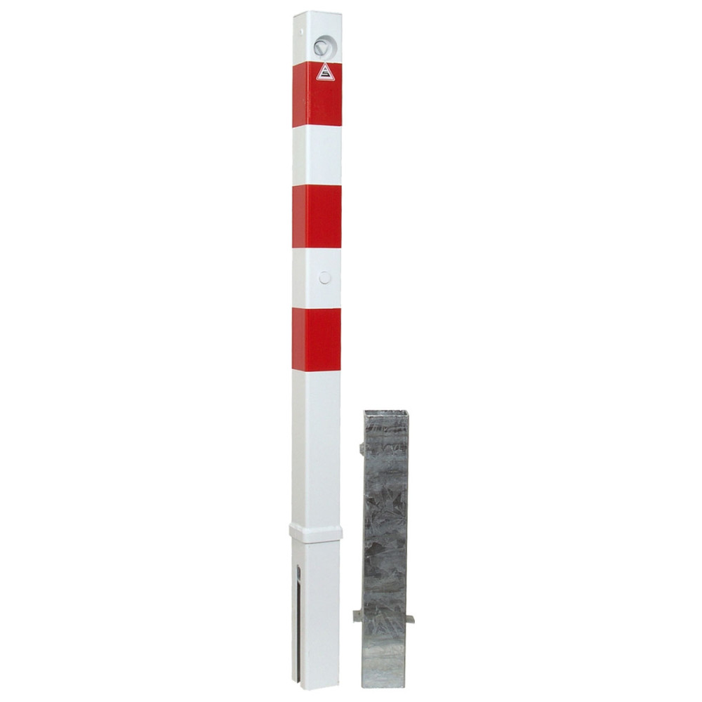 Absperrpfosten 70 x 70 mm Stahlrohr herausnehmbar mit Dreikant oben innenliegend