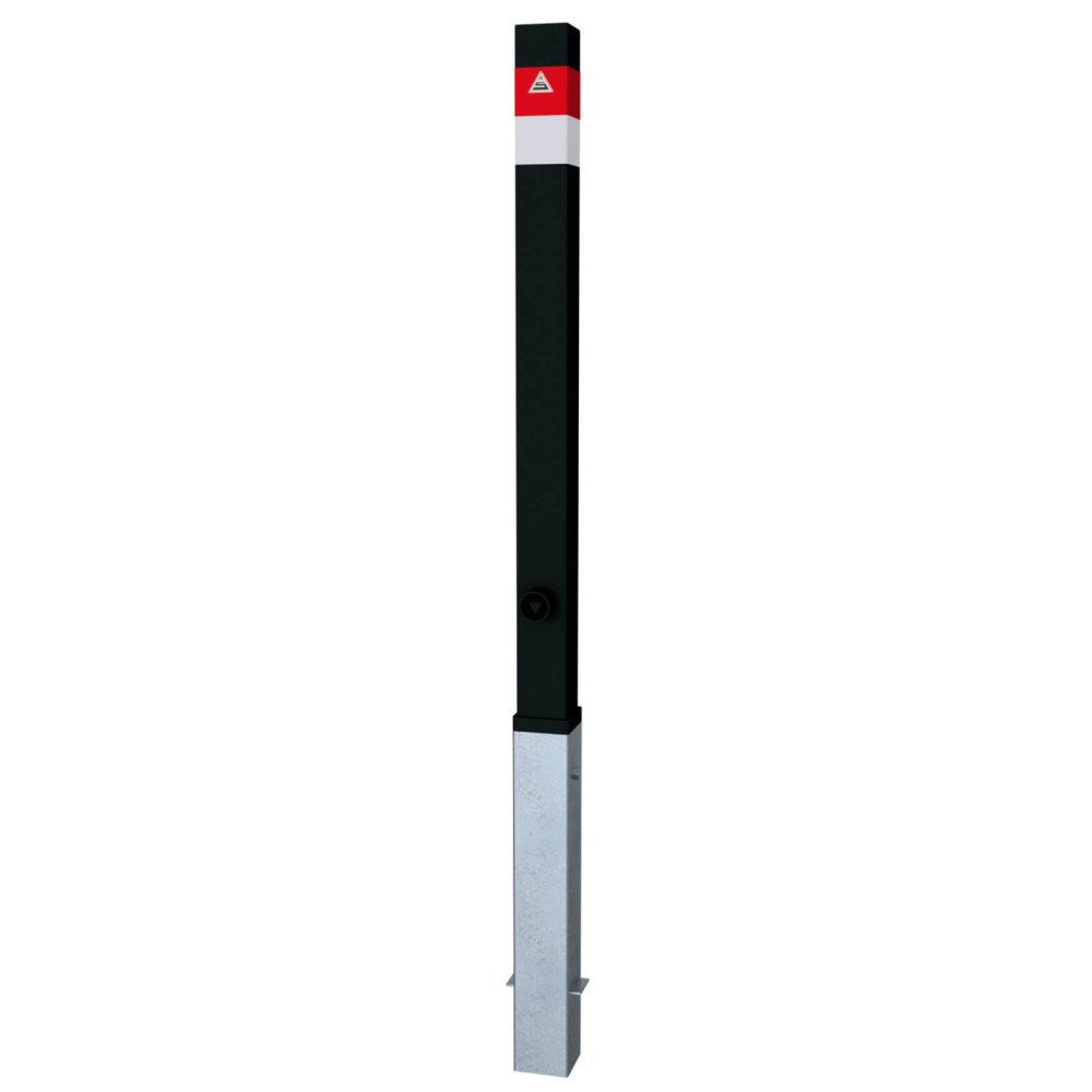 Absperrpfosten Black - Line 70 x 70 mm, herausnehmbar mit Dreikantverschluss nach DIN 3223