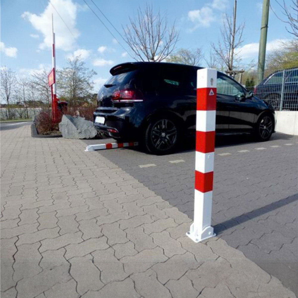 Absperrpfosten 70 x 70 mm Stahlrohr herausnehmbar mit Profilzylinderschloss
