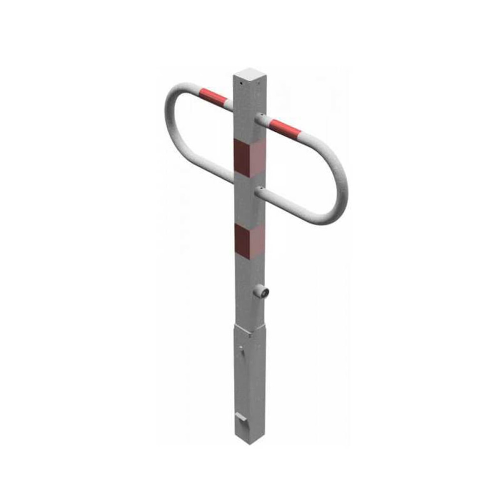 Parkplatzsperre 70 x 70 mm Stahlrohr Überflur 900 mm herausnehmbar mit Dreikant feuerverzinkt