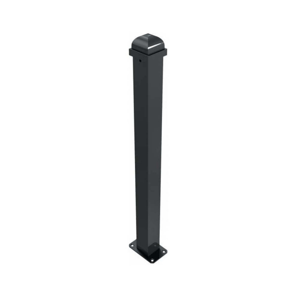 Stilpoller 70 x 70 mm Serie 473 mit Zierkopf und Zierring ortsfest für Dübelbefestigung Anthrazit RAL 7016