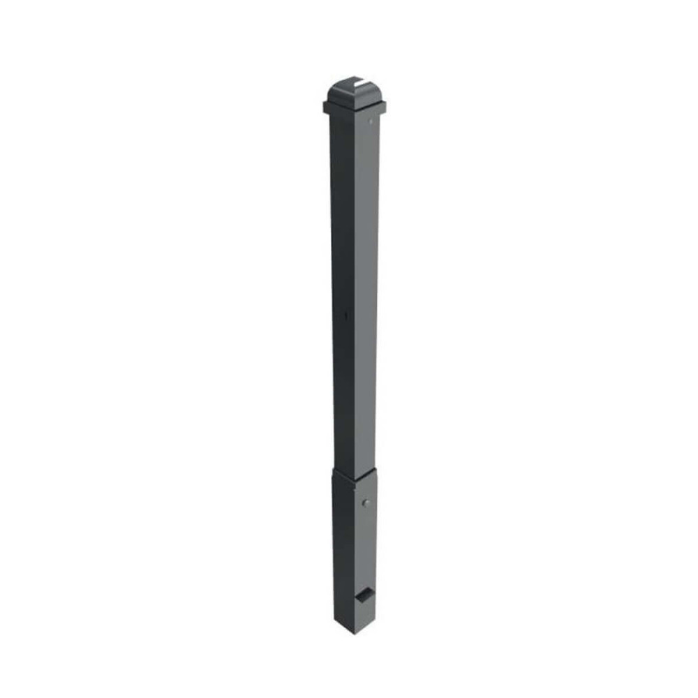 Stilpoller 70 x 70 mm Serie 473 mit Zierkopf und Zierring herausnehmbar mit Profilzylinderschloss Anthrazit RAL 7016