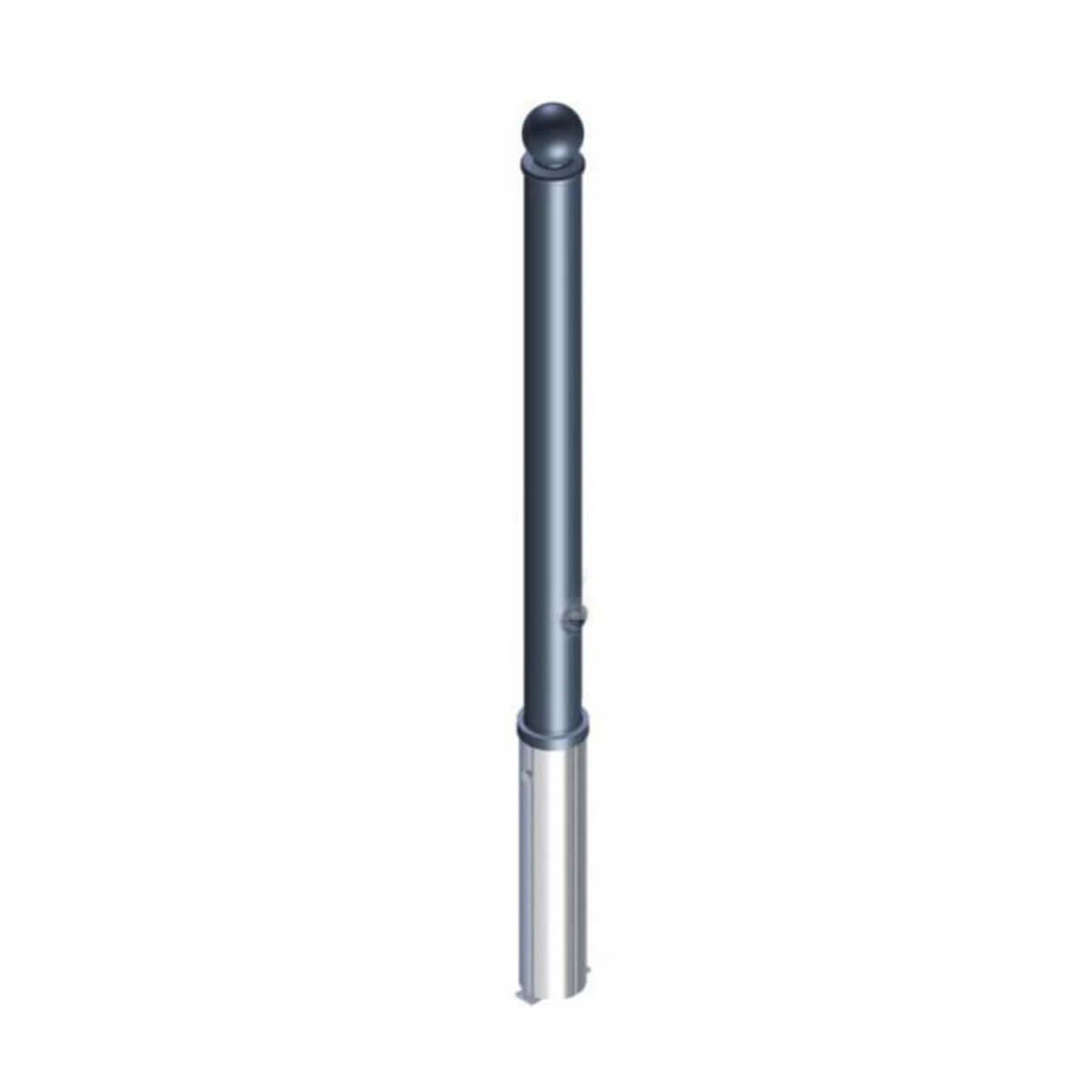 Absperr-Stilpfosten Ø 76 mm Serie 474 herausnehmbar mit Dreikantverschluss Anthrazit RAL 7016