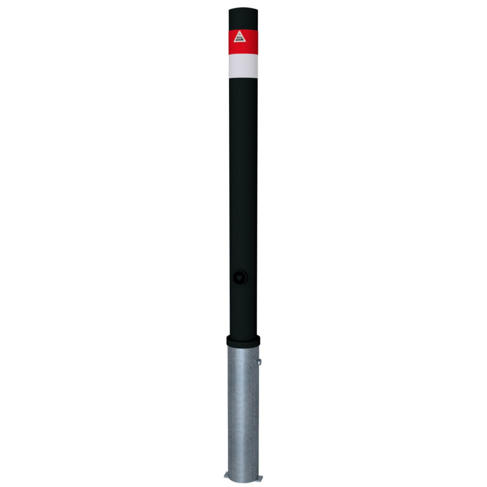Absperrpfosten Black - Line Ø 76 mm, herausnehmbar mit Dreikantverschluss nach DIN 3223
