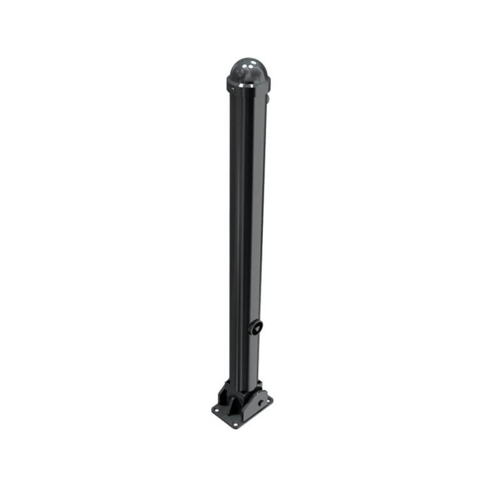 Absperr-Stilpfosten Ø 76 mm Serie 477 umlegbar mit Dreikantverschluss für Dübelbefestigung Anthrazit RAL 7016