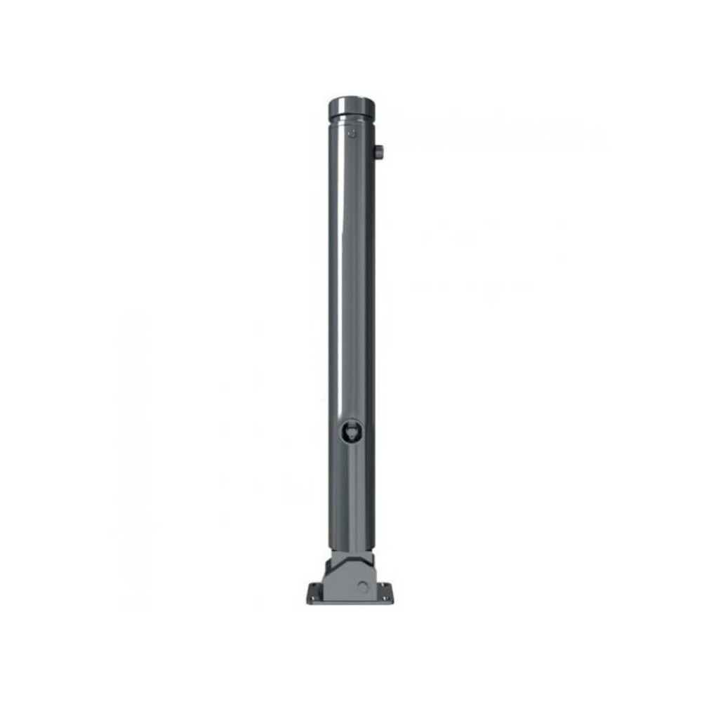 Absperr-Stilpfosten Ø 82 mm + 2 Ösen Serie 482 umlegbar mit Dreikantverschluss für Dübelbefestigung
