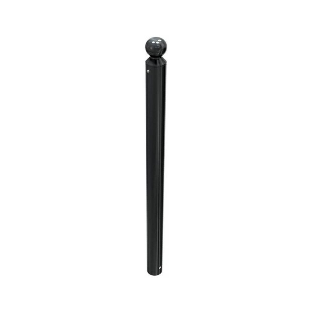 Absperr-Stilpfosten Ø 89 mm Serie 488 mit Kugelkopf ortsfest zum einbetonieren Anthrazit RAL 7016