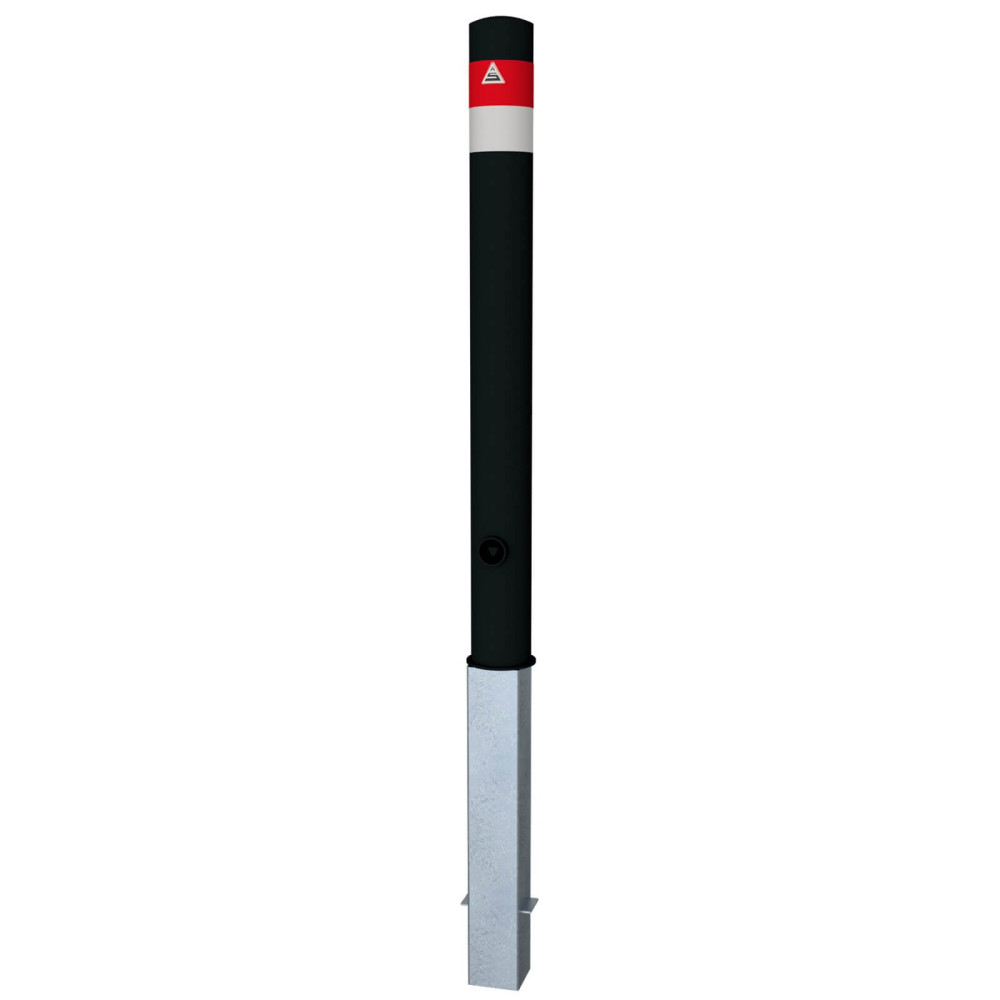 Absperrpfosten Black - Line Ø 89 mm, herausnehmbar mit Dreikantverschluss nach DIN 3223