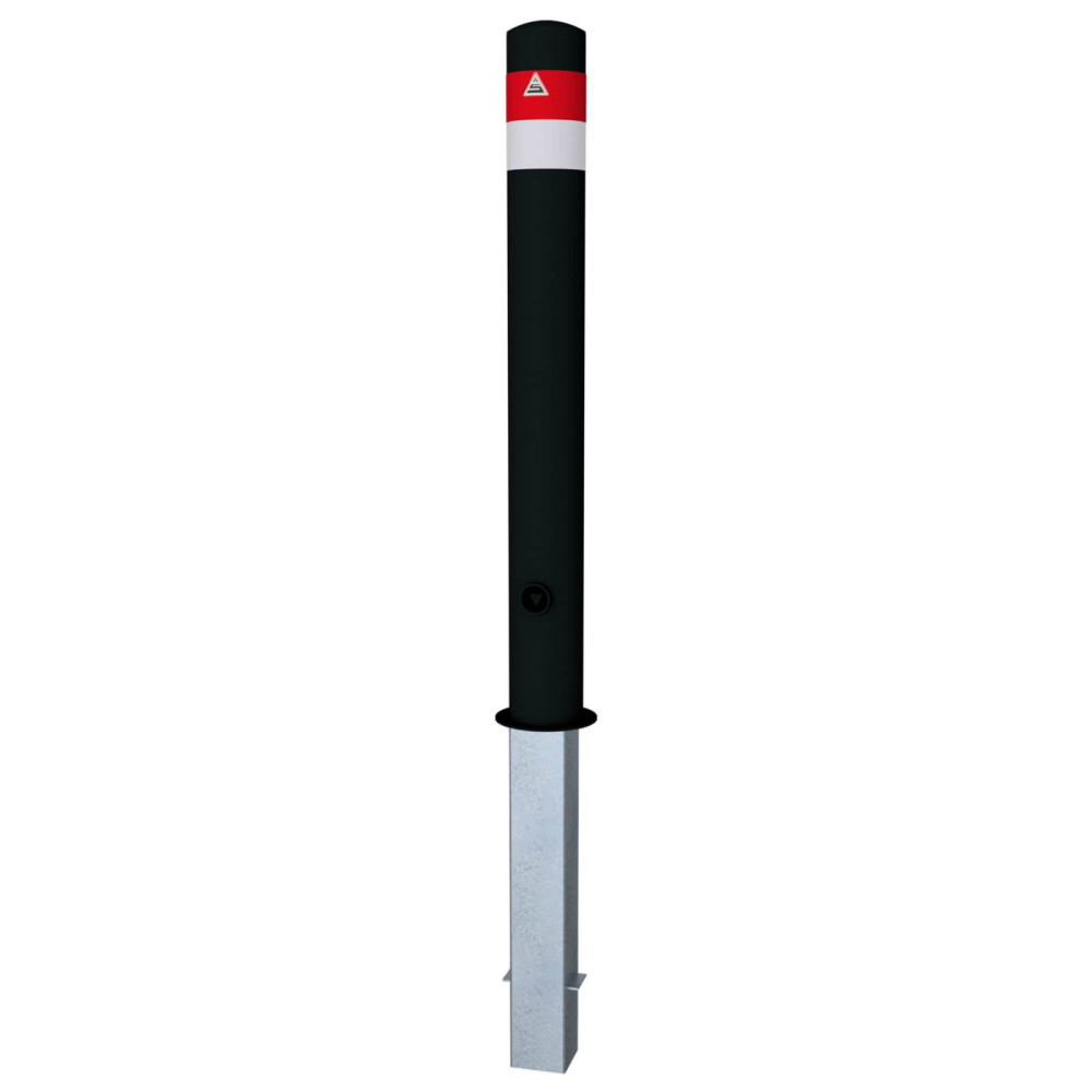 Absperrpfosten Black - Line Ø 102 mm, herausnehmbar mit Dreikantverschluss nach DIN 3223