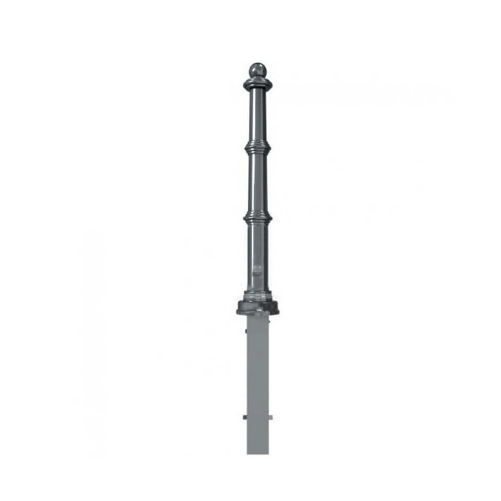 Alu-Stilpfosten Ø 72 / 160 mm + 2 Ösen Serie 495 herausnehmbarmit Dreikantverschluss