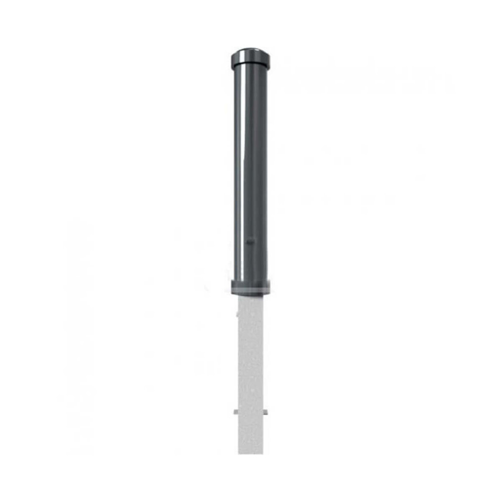 Absperr-Stilpfosten Ø 108 mm mit Zierringen Serie 4971 herausnehmbar mit Dreikantverschluss Anthrazit RAL 7016
