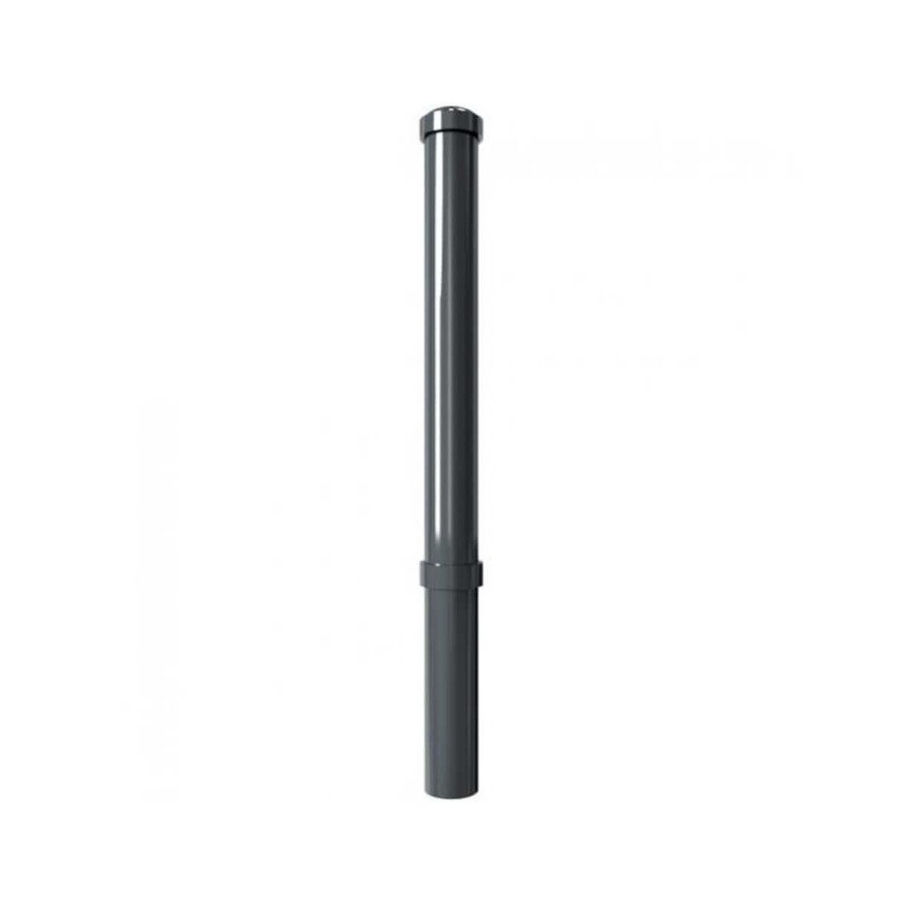 Absperr-Stilpfosten Ø 108 mm mit Zierringen Serie 497 ortsfest zum einbetonieren Anthrazit RAL 7016