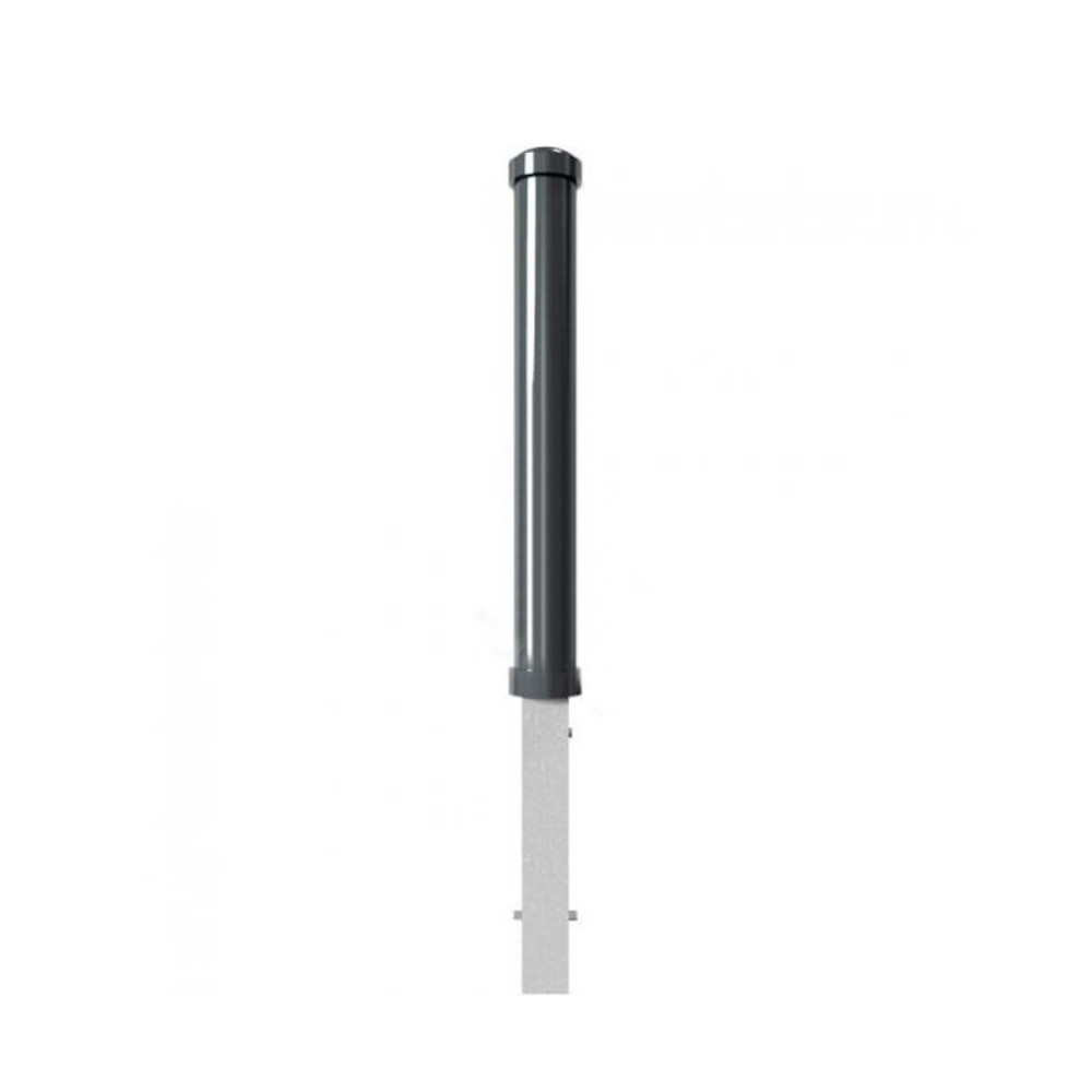 Absperr-Stilpfosten Ø 108 mm mit Zierringen Serie 497 herausnehmbar mit Dreikantverschluss Anthrazit RAL 7016
