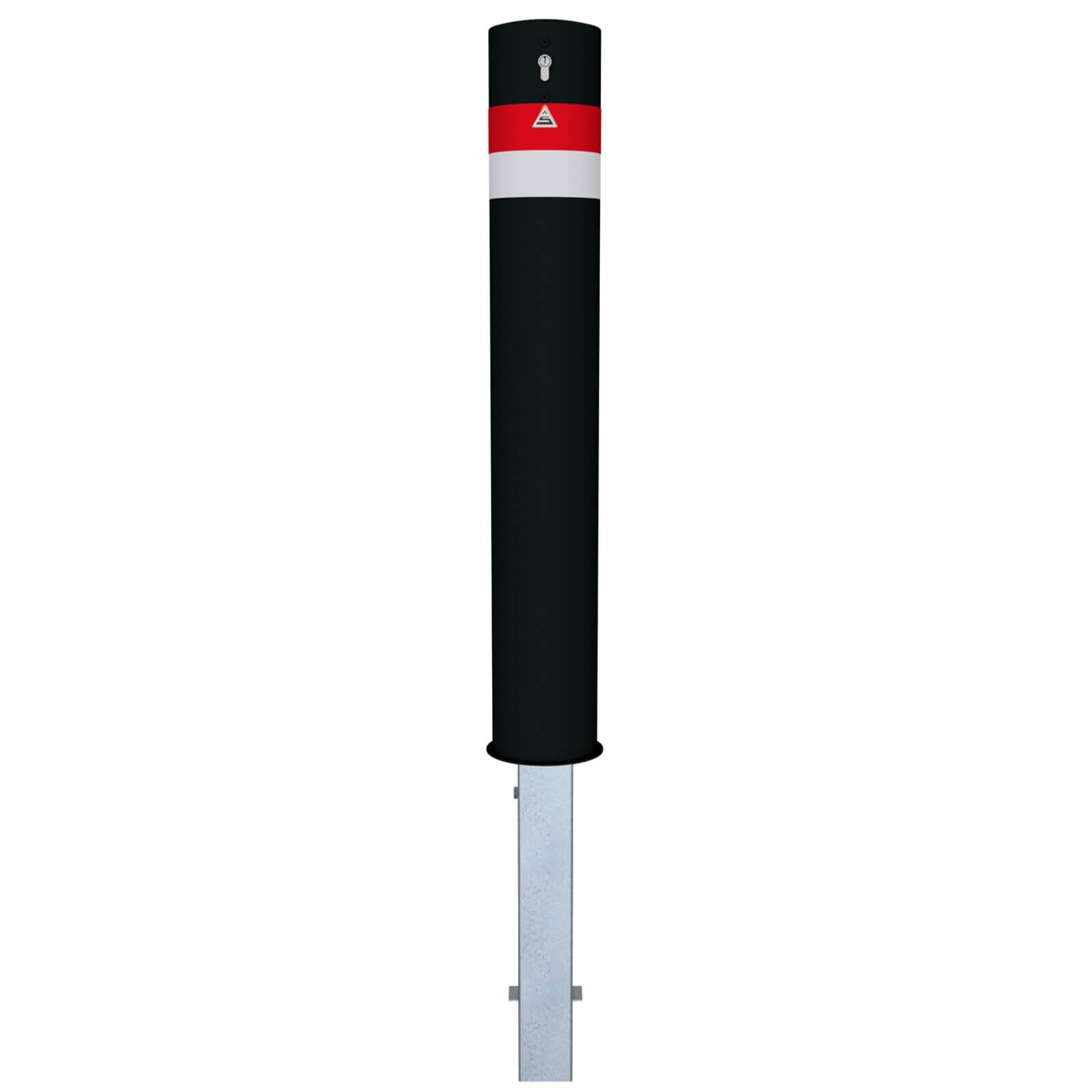 Absperrpfosten Black - Line Ø 152 mm, herausnehmbar mit Profilzylinderschloss und drei Schlüsseln