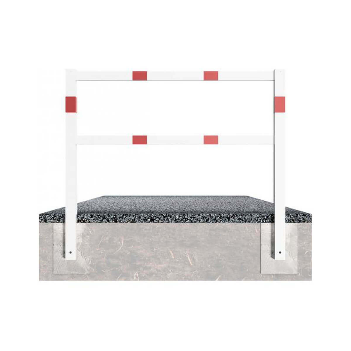 Wegesperre 70 x 70 mm ortsfest feststehend mit Ober- und Querholm