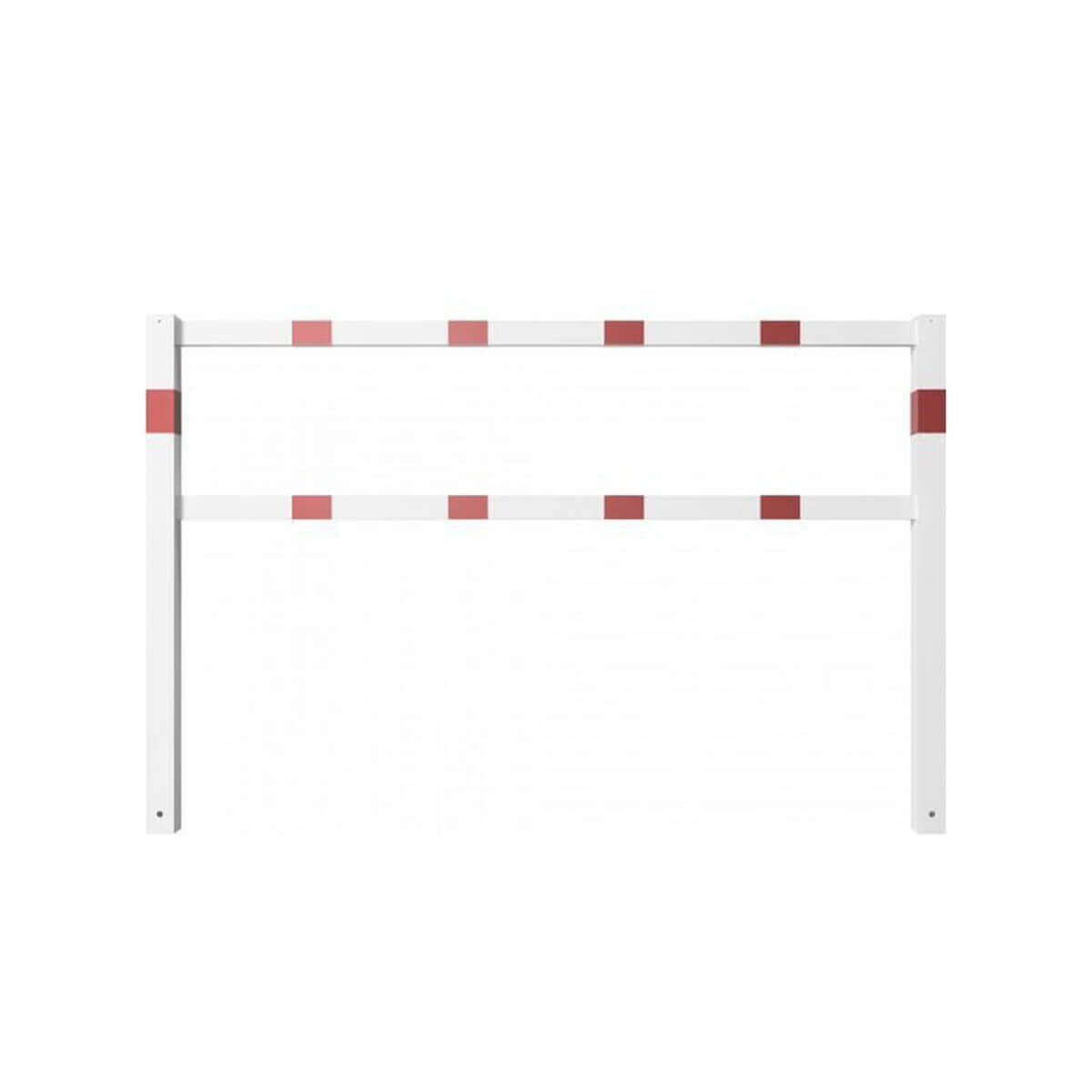 Wegesperre 70 x 70 mm ortsfest feststehend mit Ober- und Querholm weiß besch. / rote Streifen Breite 2000 mm