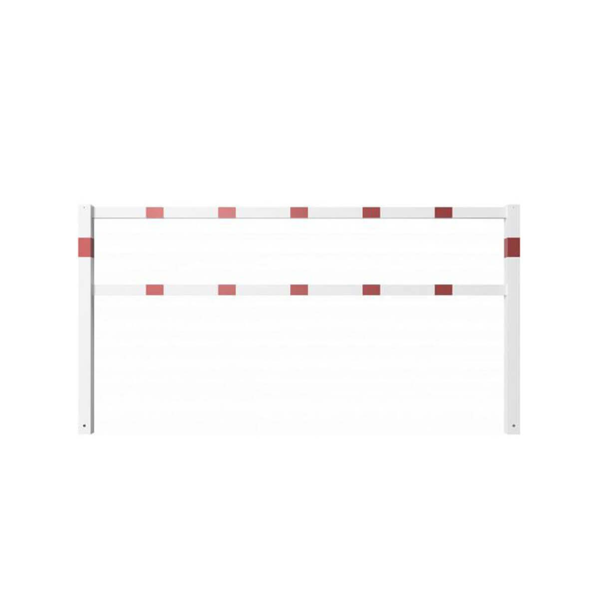 Wegesperre 70 x 70 mm ortsfest feststehend mit Ober- und Querholm weiß besch. / rote Streifen Breite 2500 mm