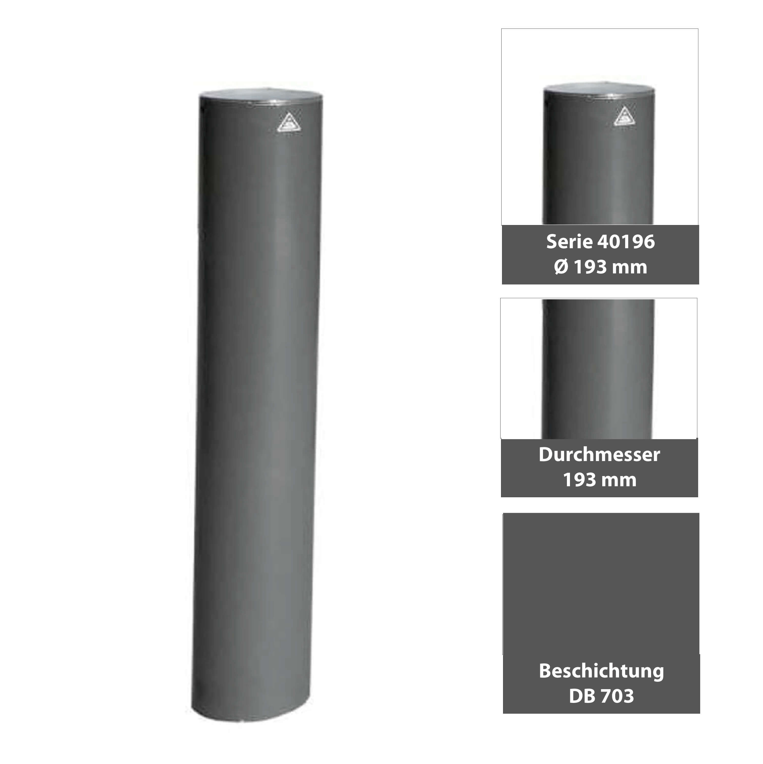 Stilpoller Ø 193 mm Serie 40196 mit Flachkopf ortsfest zum einbetonieren 