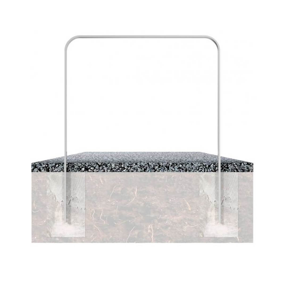 Anlehnbügel aus Flachstahl 50 x 12 mm – in gebogener Ausführung, feuerverzinkt, zum einbetonieren