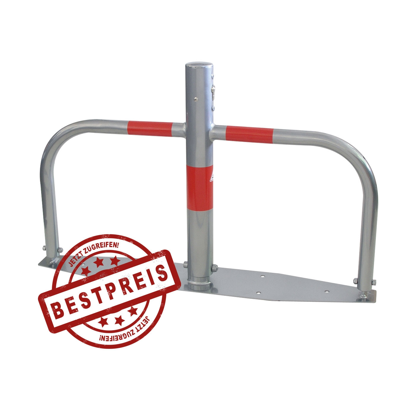 Parkplatzsperre für Dübelbefestigung Ø 60 mm umlegbar mit Profilzylinderschloss