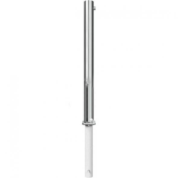 Edelstahlpfosten Ø 76 mm, umlegbar, mit Dreikantverschluss, zum einbetonieren