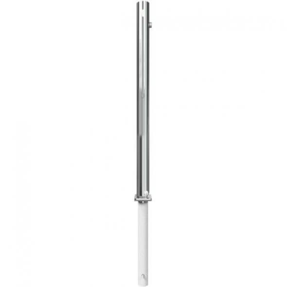 Edelstahlpfosten Ø 76 mm, umlegbar, mit Profilzylinderschloss, zum einbetonieren