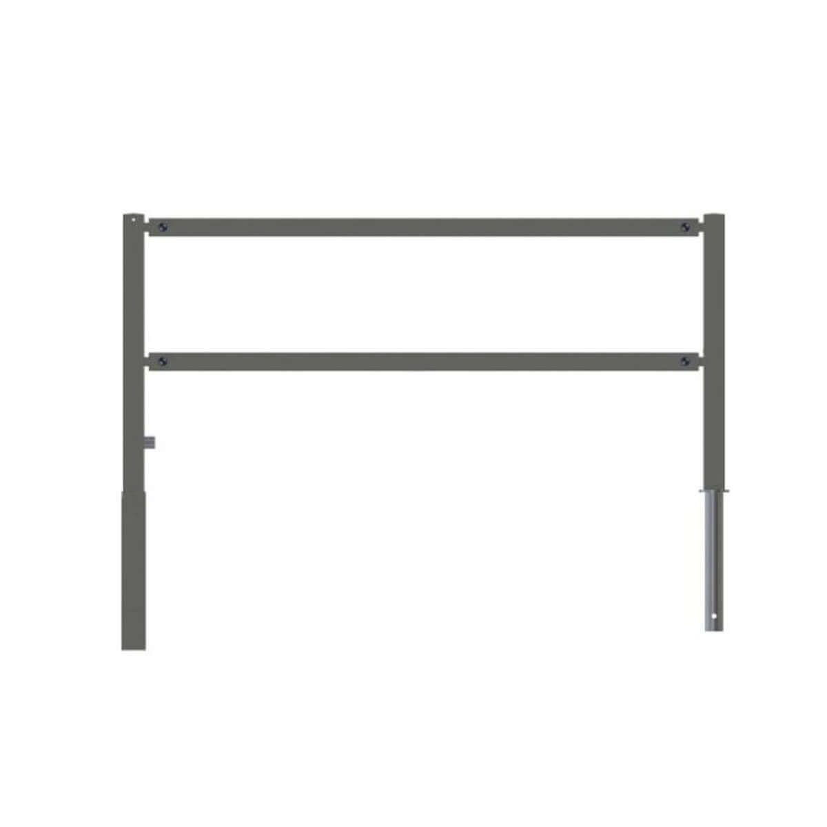 Wegesperre 70 x 70 mm schwenkbar mit Dreikantverschluss mit Ober- und Querholm feuerverzinkt Breite 2000 mm