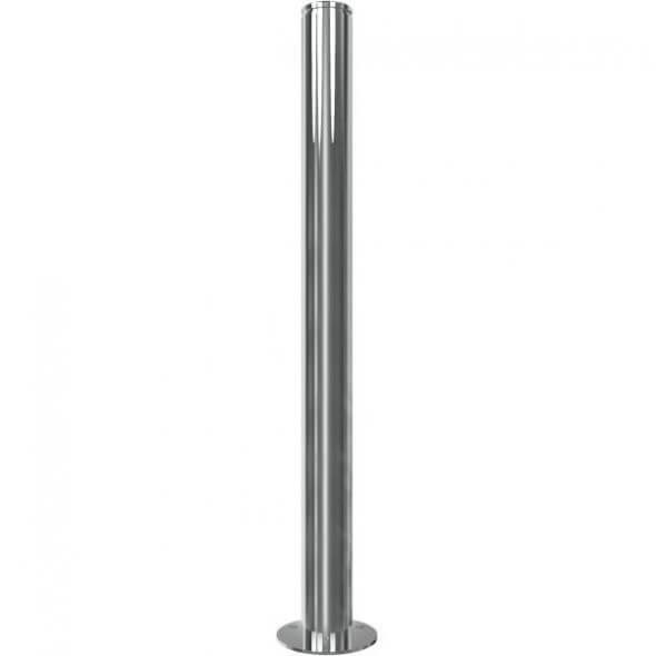 Edelstahlpfosten Ø 76 mm, mit Ziernut, ortsfest, für Dübelbefestigung