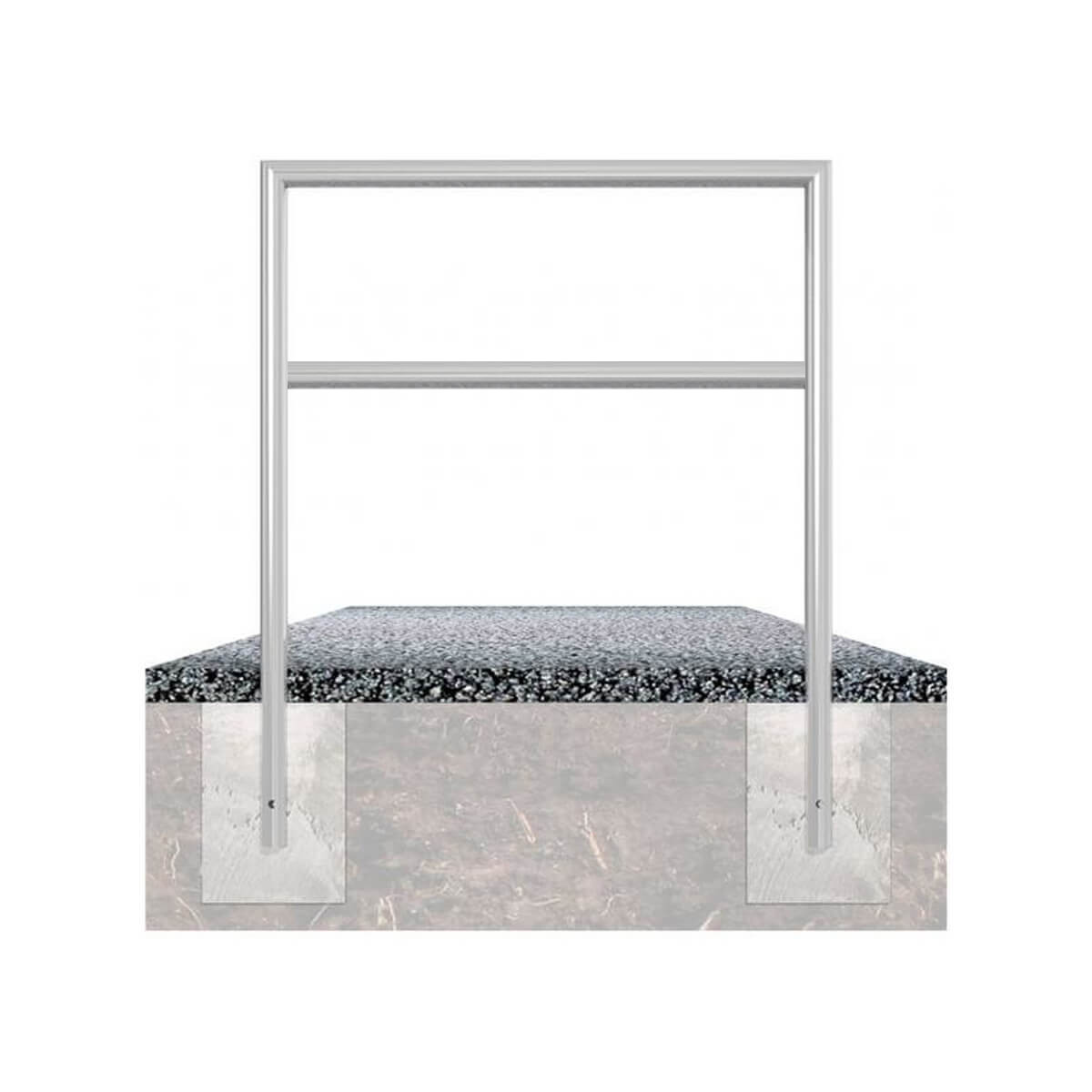 Anlehnbügel, auf Gehrung geschweißt mit Querholm