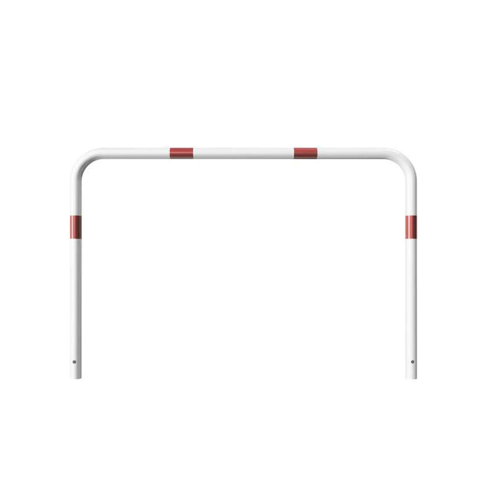 Rohrbügel aus Stahlrohr Ø 48 x 2,5 mm-weiß besch. / rote Streifen-1000 mm-1500 mm