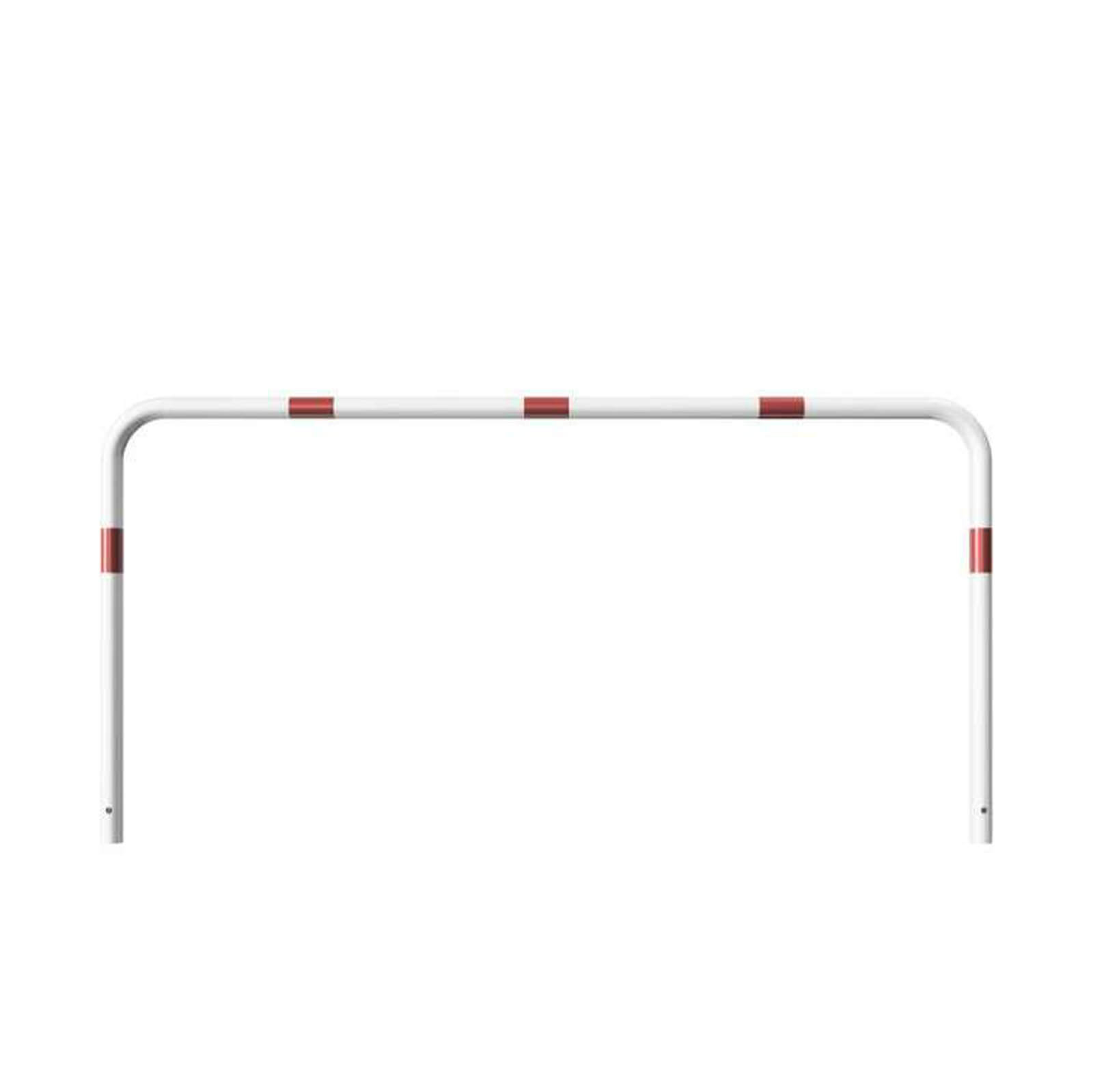 Rohrbügel aus Stahlrohr Ø 48 x 2,5 mm-weiß besch. / rote Streifen-1000 mm-2000 mm