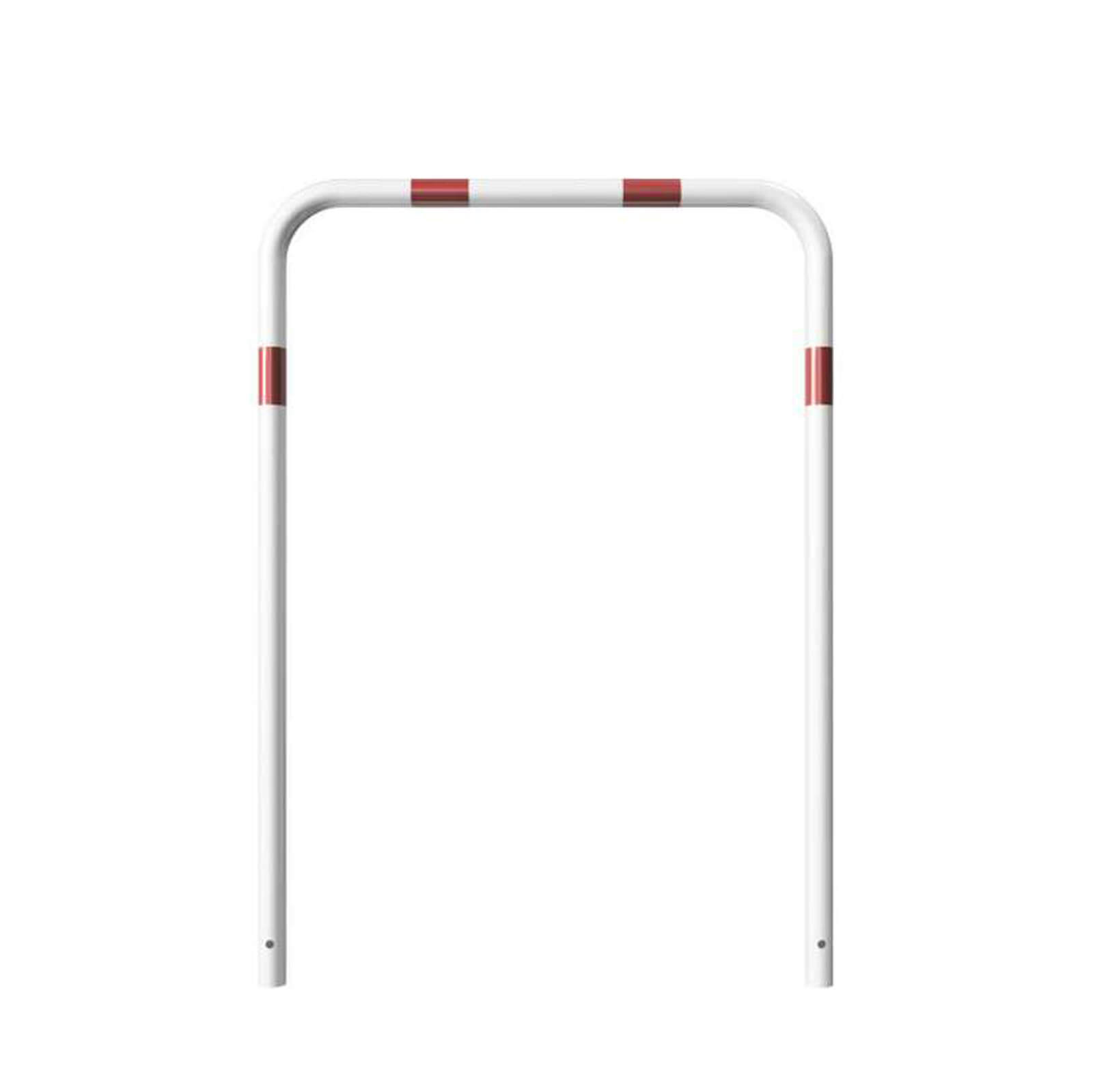 Rohrbügel aus Stahlrohr Ø 48 x 2,5 mm-weiß besch. / rote Streifen-1400 mm-1000 mm