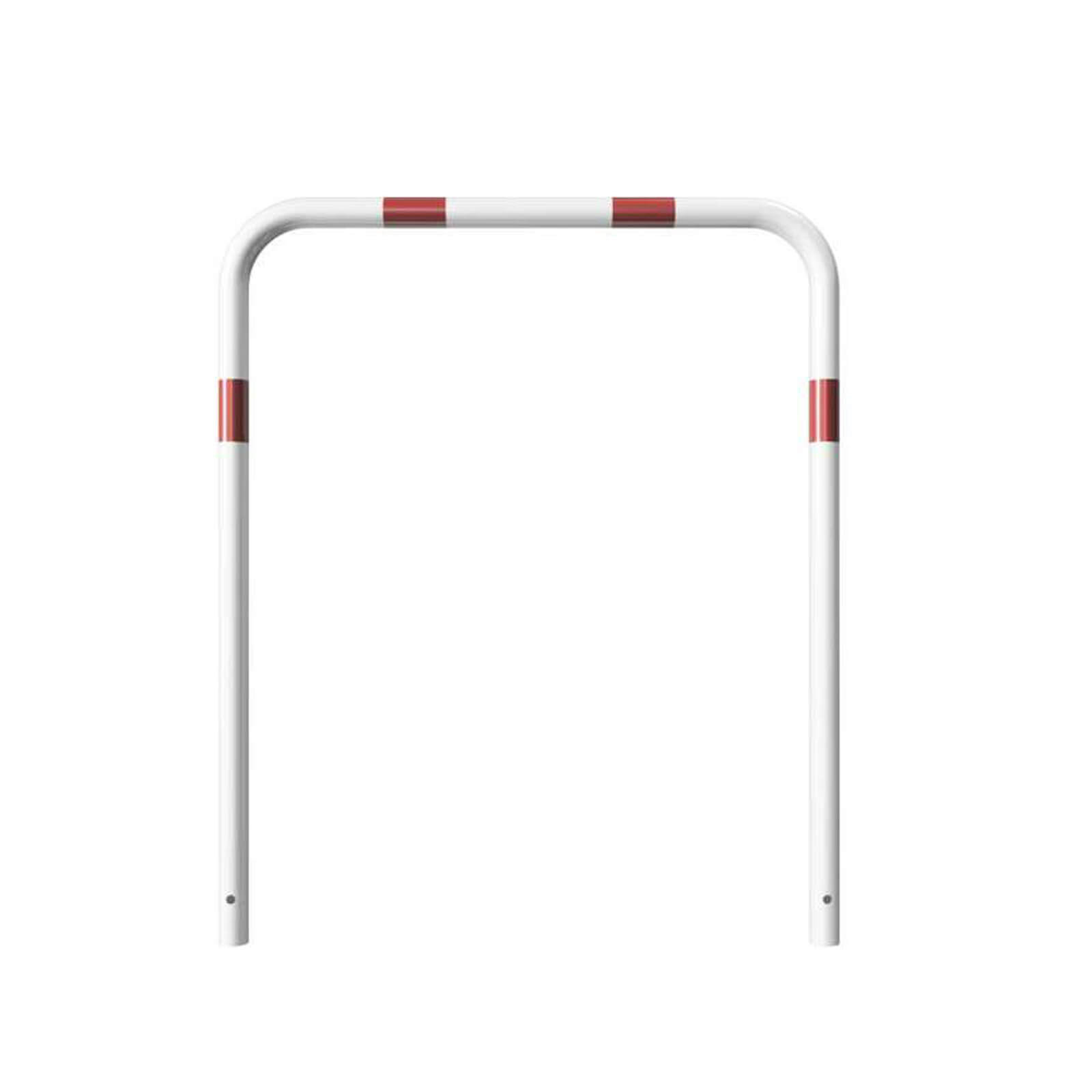 Rohrbügel aus Stahlrohr Ø 48 x 2,5 mm-weiß besch. / rote Streifen-1200 mm-1000 mm